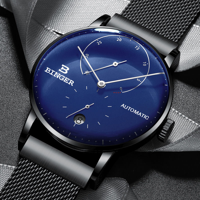 Thumbnail: Curved Glass Business Fashion Men's Automatic Mechanical Watch