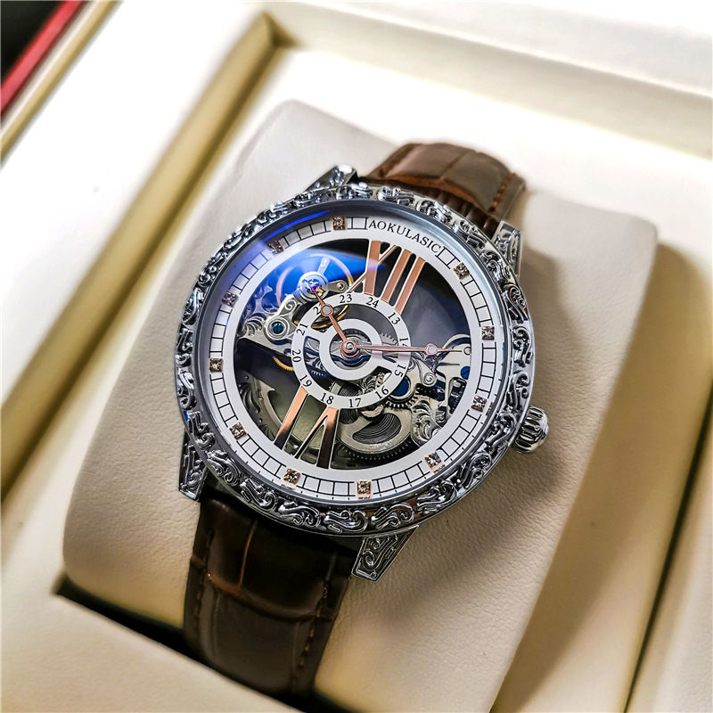 Miniatyrbild: Men's High-end Handsome Hollow Tourbillon Automatic Mechanical Watch