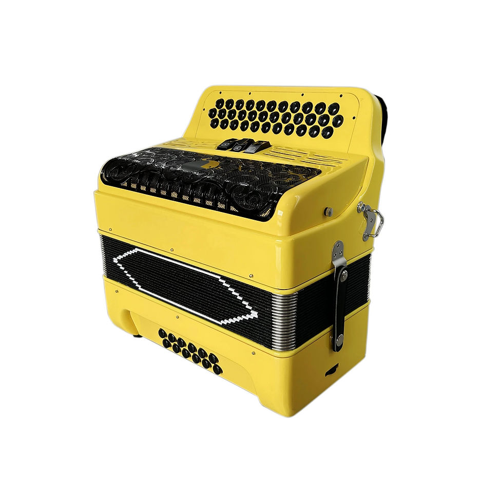 Thumbnail: SEASOUND OEM 34 Buttons 12 Bass 3 Registers Yellow Button Accordion Instrument B