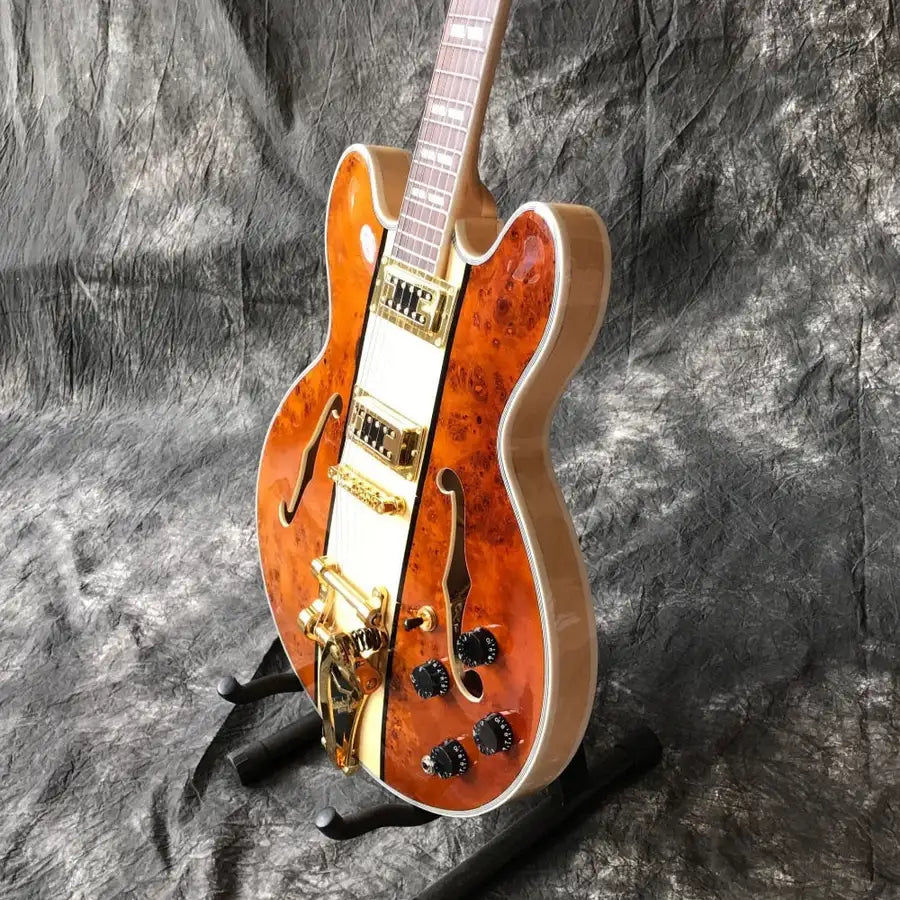 Miniatura: Boutique sur mesure, F guitare électrique jazz corps creux, quincaillerie or git