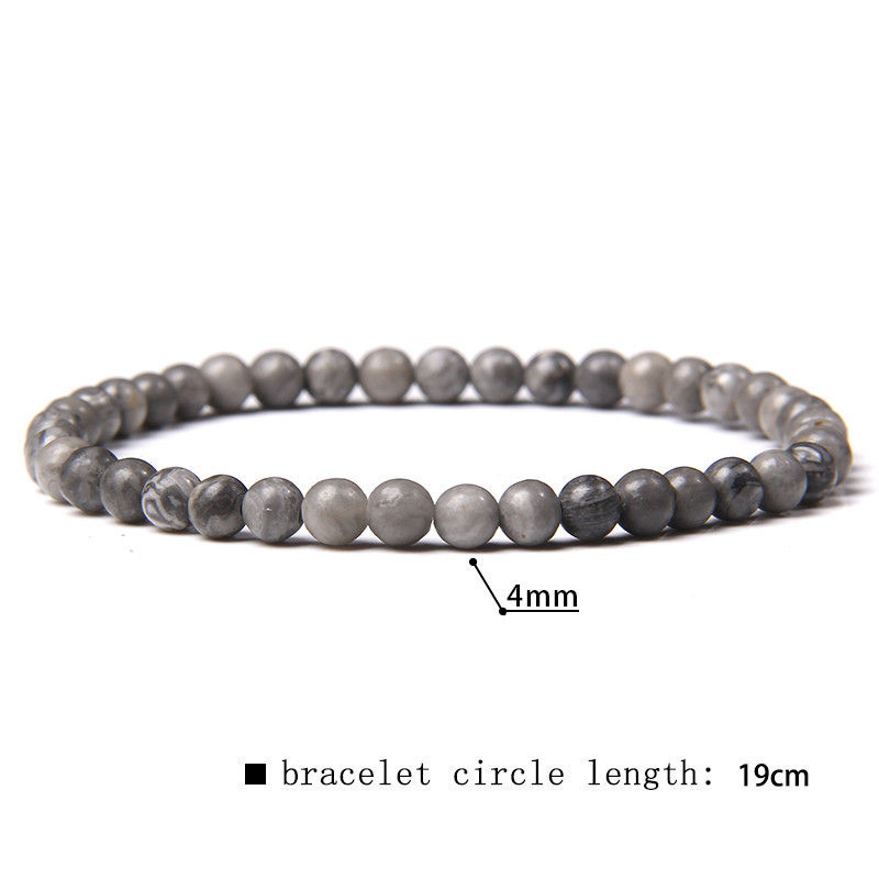 Miniatura: Bracelet de perles en pierre naturelle élastique 4mm