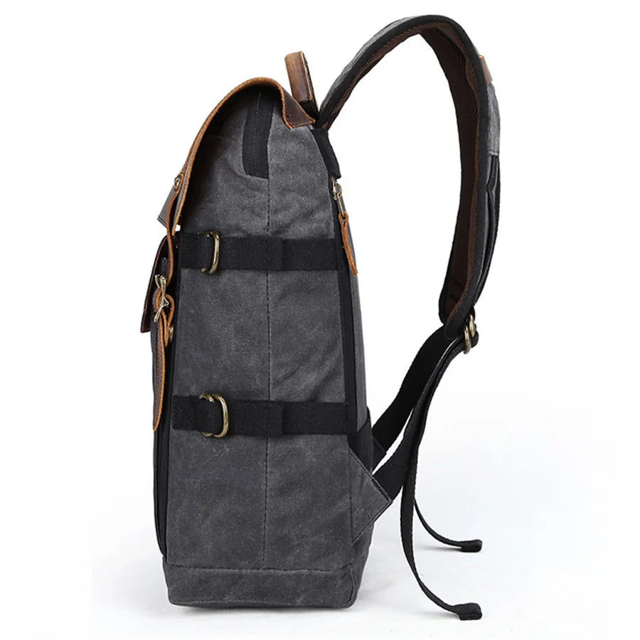 Thumbnail: Wholesale Batik Canvas Camera Backpack Outdoor Waterproof Bag