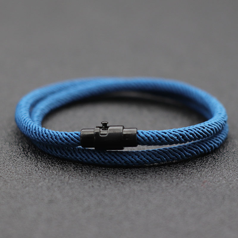 Miniature : New Minimalist Men Rope Bracelet Double Layer Survival Braclet Homme Accessories