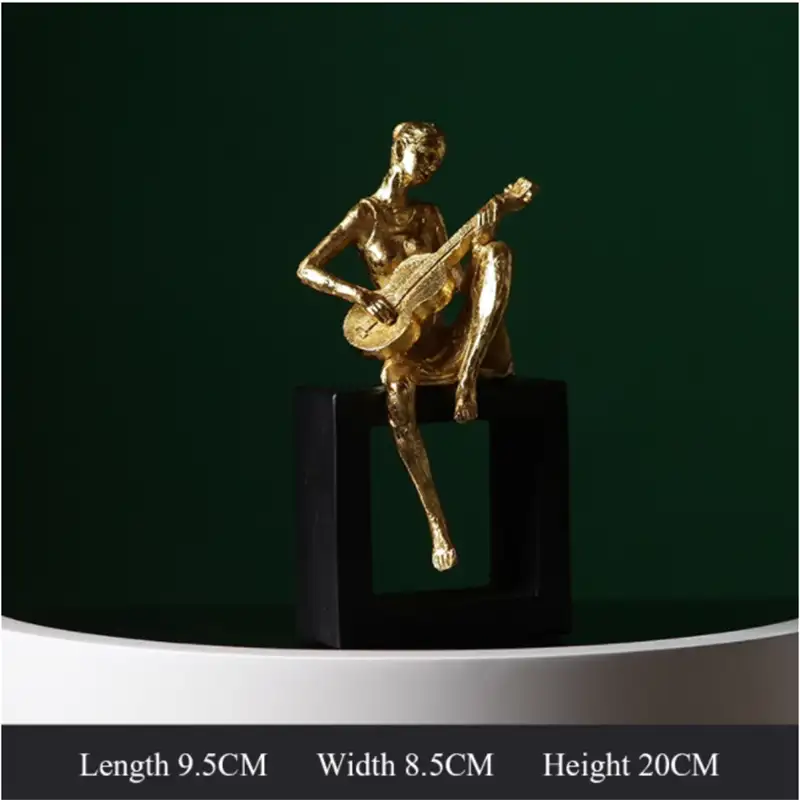 Μικρογραφία: Nordic Musician Statue Resin Sculpture Home Golden Classic Modeling Crafts Decor
