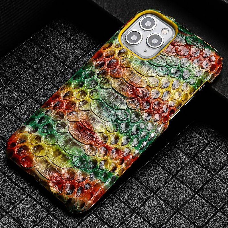 Miniatyrbilde: Étui de téléphone d'affaires de luxe haut de gamme en cuir Python homme