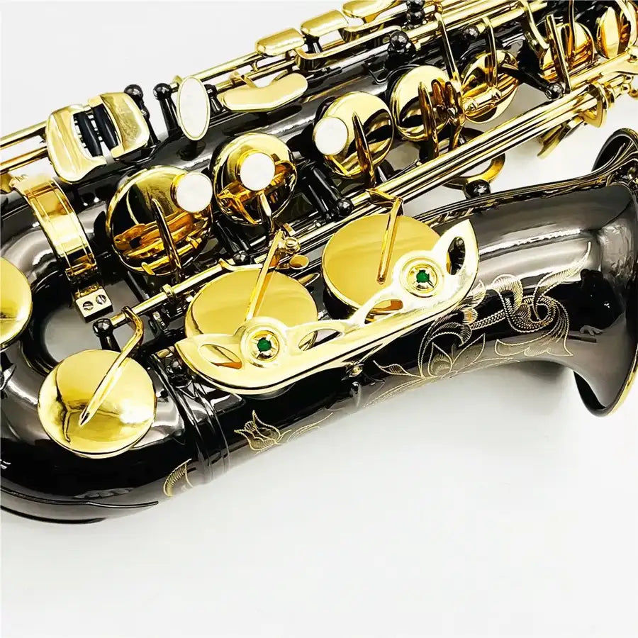 Miniatura: Saxophone Alto professionnel noir et or A875EXB, instrument de musique à motif d
