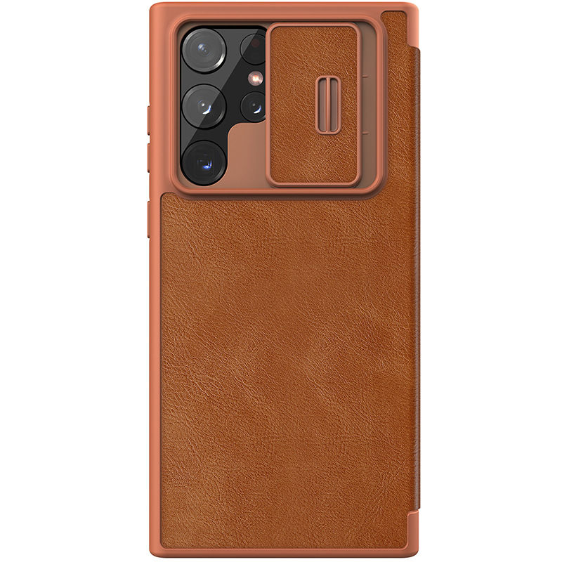 Miniatyrbilde: Étui en cuir de couverture de téléphone de couverture de poussée de lentille