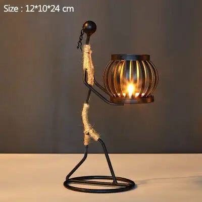 Thumbnail: Nordic Metal Candlestick Abstract Character Sculpture Candle Holder Decor Handma