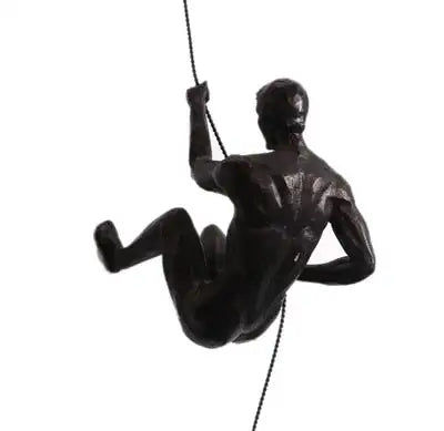 Μικρογραφία: Industrial Style Climbing Man Resin Iron Wire Wall Hanging Decoration Sculpture 