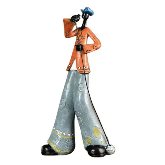 Miniaturebillede: Creative Jazz Band Resin Statue American Style Vintage Musicians Saxophone Playe