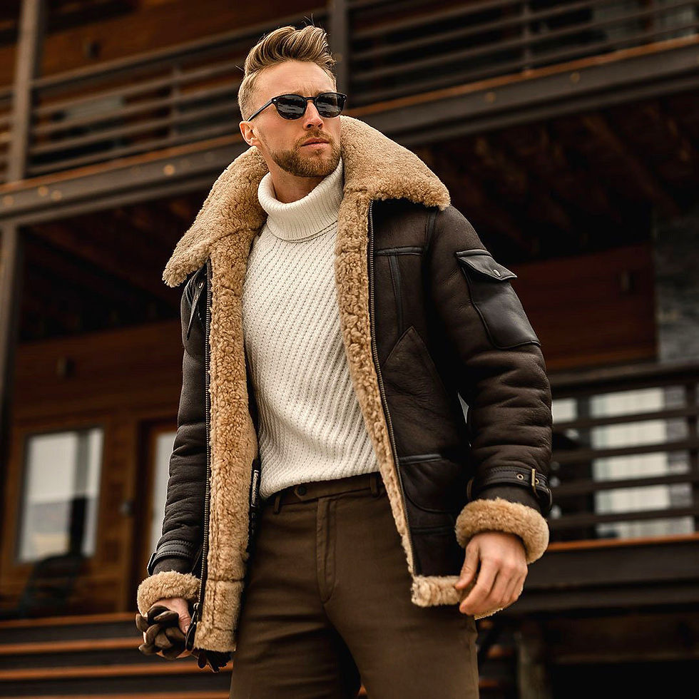 Thumbnail: Product Leather and Fur Integrated Men's Jacket Thickened Mid length Jacket Autu