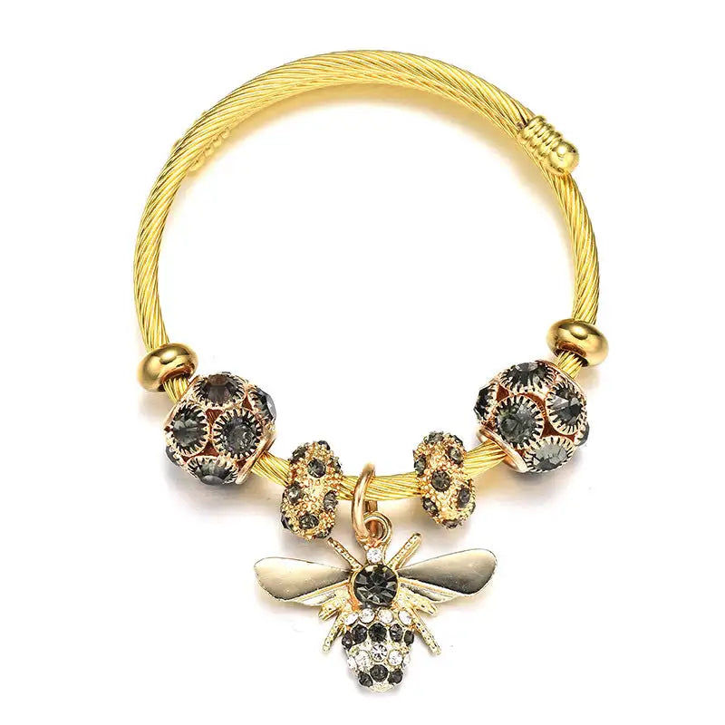 Miniatyrbild: 2021 New Trendy Honeybee Charm Bracelet For Women High Quality Stainless Steel J