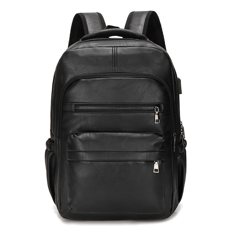 Miniaturebillede: Sac à dos en cuir souple rétro pour hommes, sac d'ordinateur de voyage