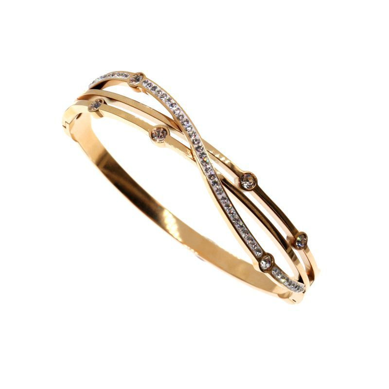 Miniatura: Bracelet en acier titane diamant pour femmes de mode