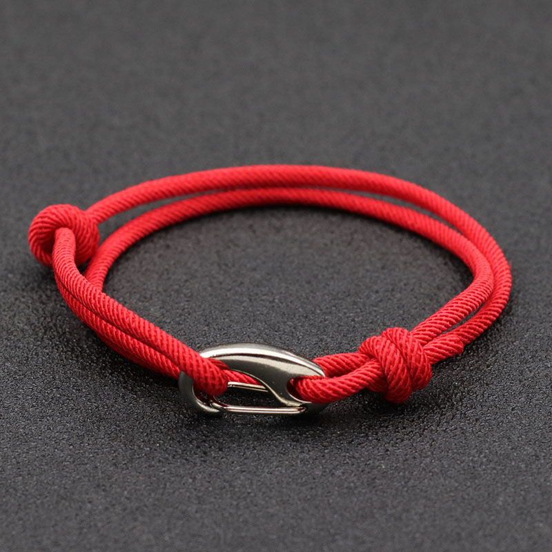 Thumbnail: New Adjustable 3mm Thin Cord Bracelet Homme Double Layer Handmade Weaven Rope Br