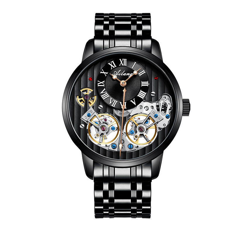 Thumbnail: Montre Double Tourbillon Automatique Montre Mécanique Hommes de Montre