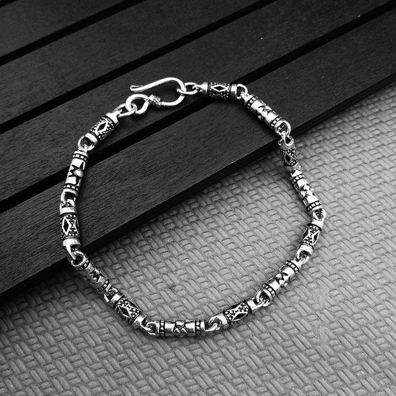 Miniatura: Sterling Silver Finished SUNFLOWER Prismatic Thai Silver Bracelet Ethnic Style