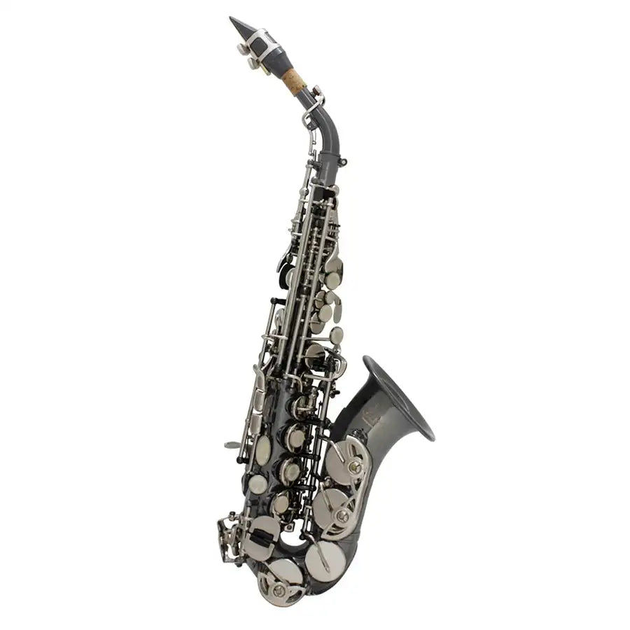 Miniatura: Bb Soprano Saxophone saxo laiton matériel noir nickelé bois Instrument à vent av