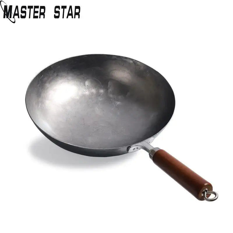 Thumbnail: Master Star 32/34CM Traditional Handmade Wok Old-fashioned Iron Wok Without Coat