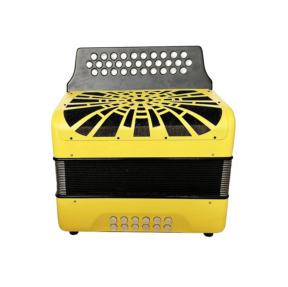 Thumbnail: Professional Yellow 31 Buttons 12 Bass Yellow Accordion Instrument