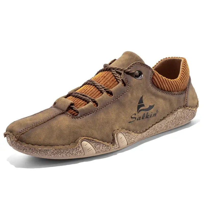 Thumbnail: Handmade Men Leather Casual Shoes Foam Light Loafers Shoes Man Plus Size Tenis M