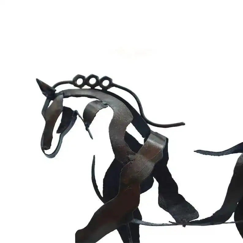 Thumbnail: Dropshipping Art Metal Horse Statue Decor Handmade Modern Horse Sculpture Handic