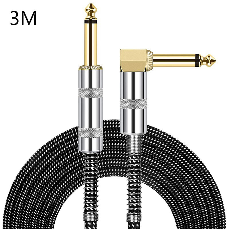 Pikkukuva: Braided Guitar Cable 3m 5m High Elastic PVC 6.35mm Audio Cable 1/4" Straight To 
