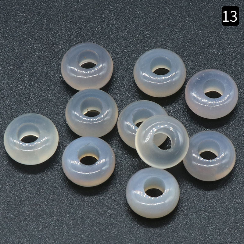 Miniaturbild: 5x10mm Large Hole 4mm Circle Natural Crystal Agate Jade Beads Abacus Beads