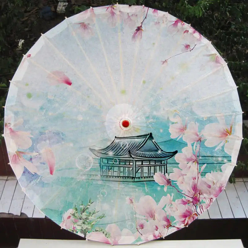Miniaturebillede: Parapluie à motifs floraux de Style chinois | Ombrelle, accessoire de photograph