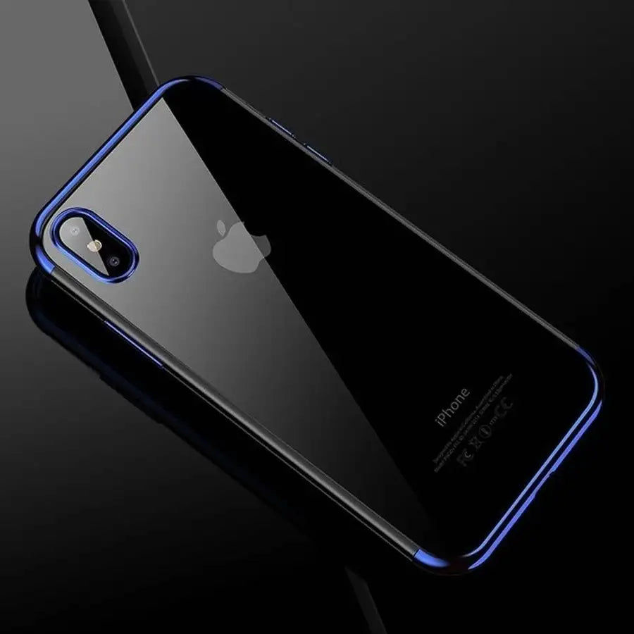 Miniaturebillede: Luxury Electroplating Clear Phone Case For iPhone X Ultrathin Transparent Soft T