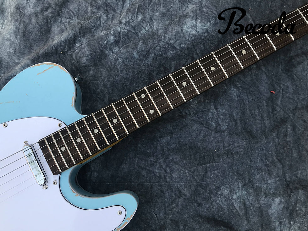 Miniaturbild: China Becoda electric guitar TL Alder wood handmade heavy relic guitar.Sky blue