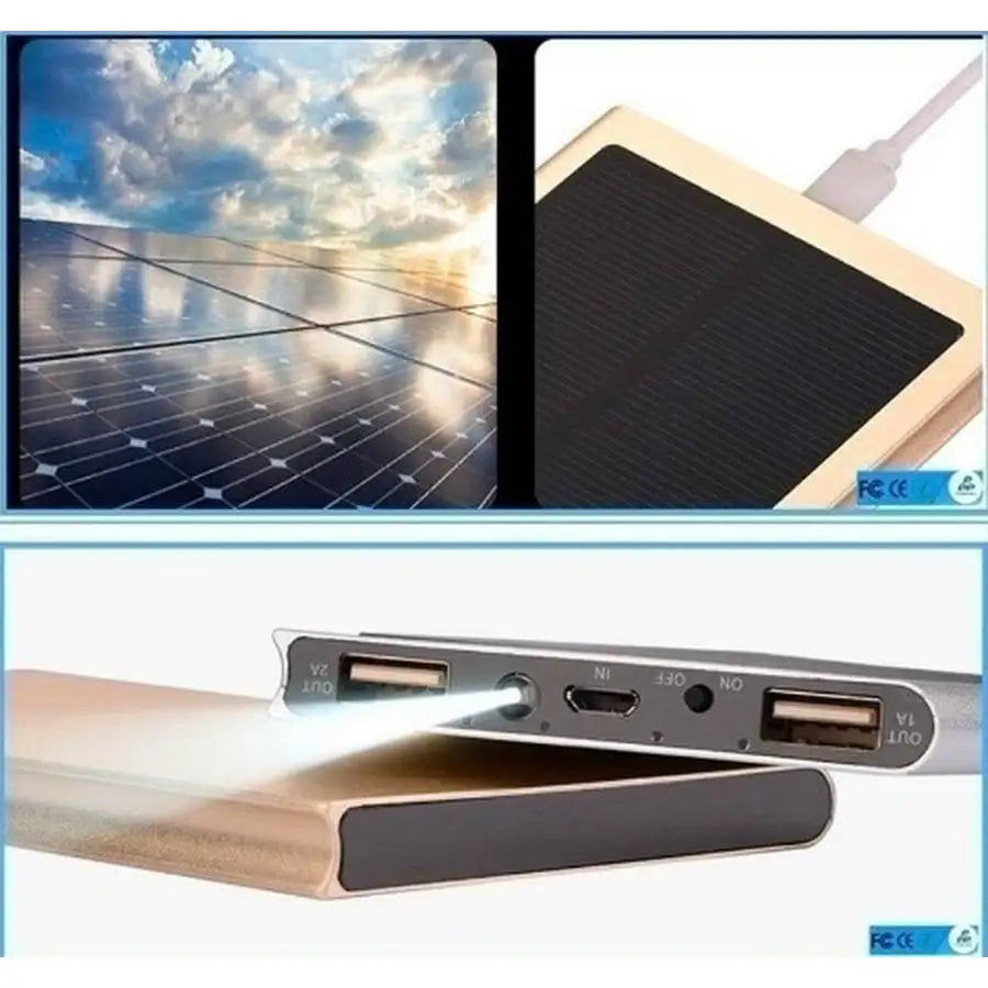 Miniaturebillede: 2018 New Portable Solar Charger Power Bank 100000mAh External Battery Dual USB L