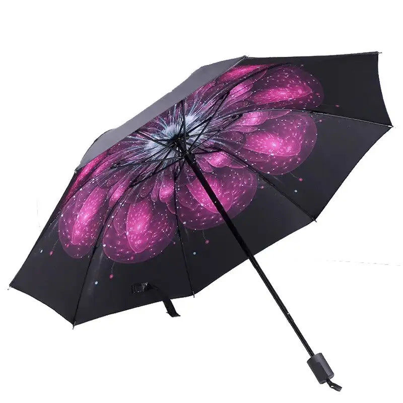 Miniatura: Parapluie à peinture à l'intérieur | Parapluie bleu ciel blanc, parapluie à fleu