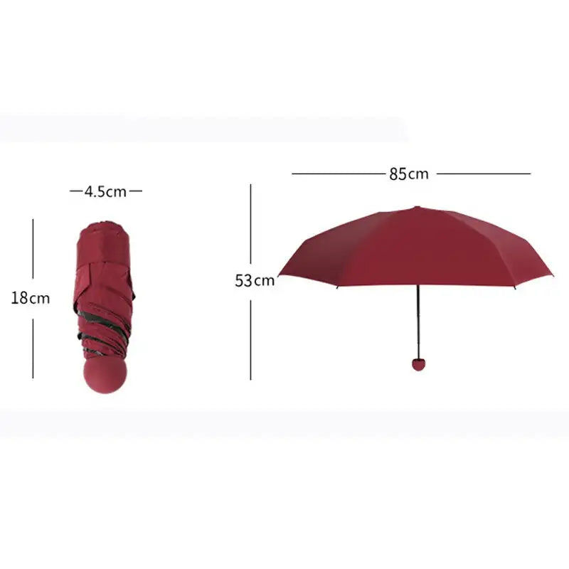 Μικρογραφία: Mini parapluies de poche à Capsule | Anti-uv, étuis compacts pliants avec boîte 