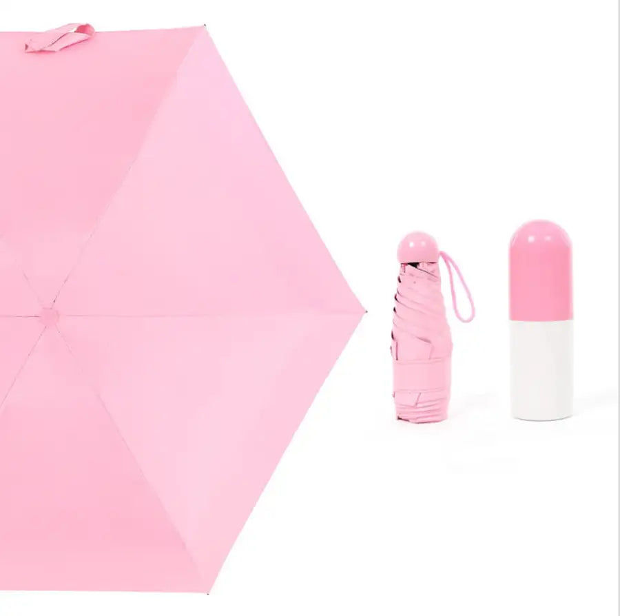 Miniaturebillede: Mini Capsule femmes parapluie clair poche Anti-UV parapluie coupe-vent pliant pa
