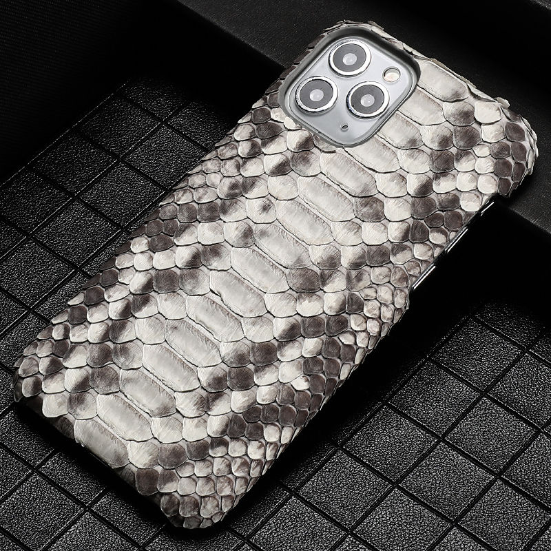 Miniatyrbilde: Étui de téléphone d'affaires de luxe haut de gamme en cuir Python homme
