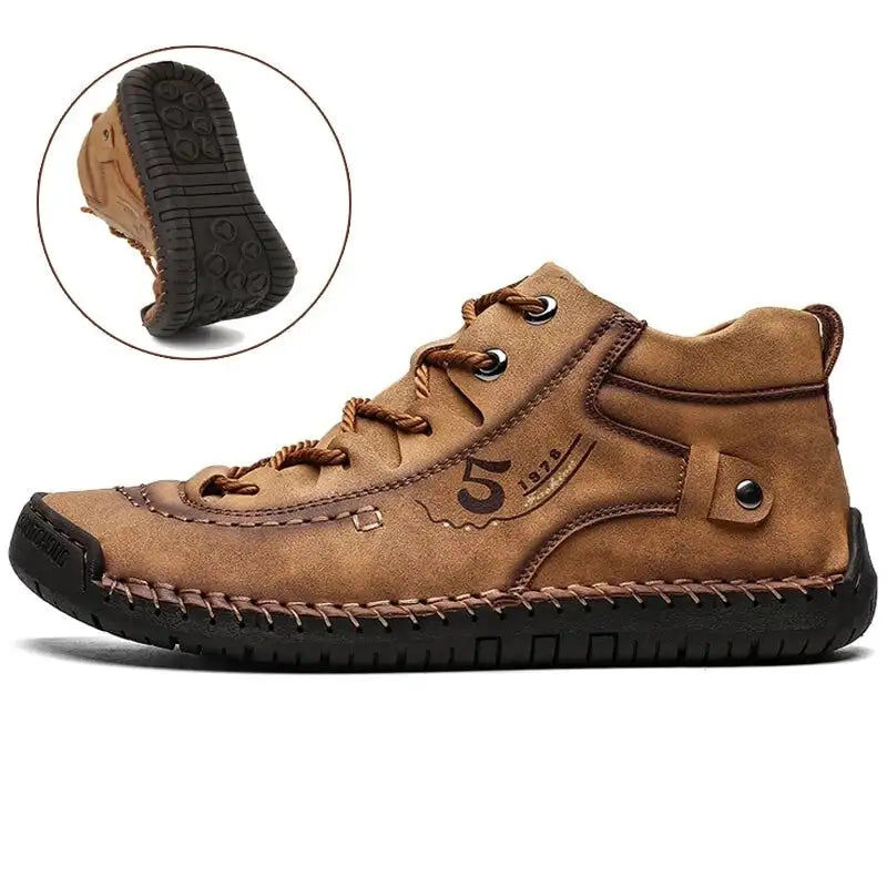 Pikkukuva: Handmade Leather Men Shoes Casual Split Leather Shoes Men Loafers Comfort Walkin