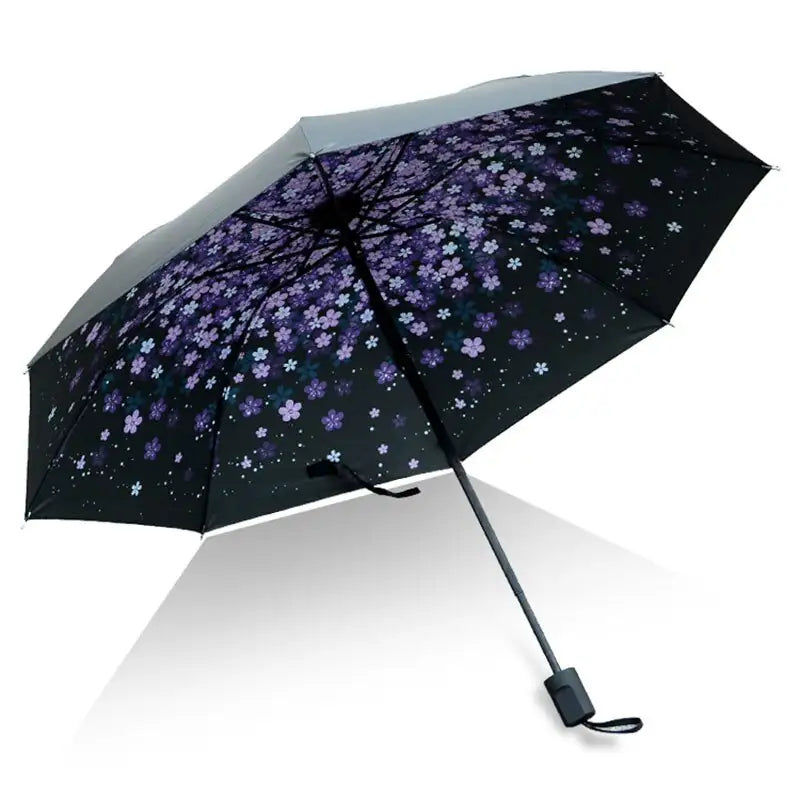 Miniaturebillede: Parapluie pliant en vinyle pour femmes | Anti-UV, coupe-vent, pluie, femme, fill