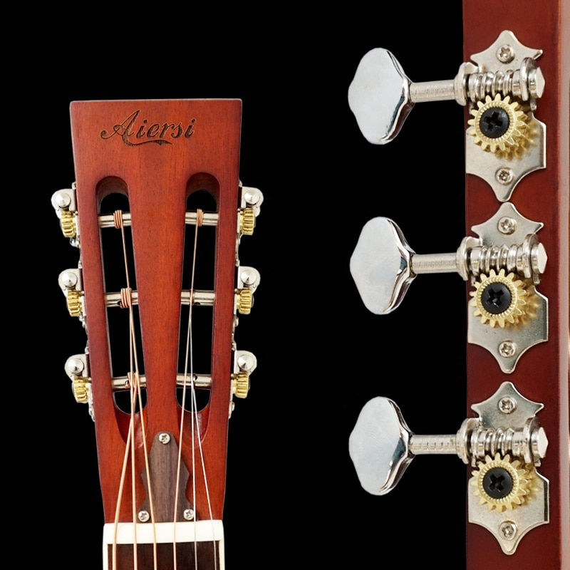 섬네일: 6 String Hawaii Tree Pattern Metal Resonator Guitars for Sale
