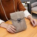 Miniaturebillede: Sac à bandoulière en PU mini vertical universel pour femmes et portefeuille croi