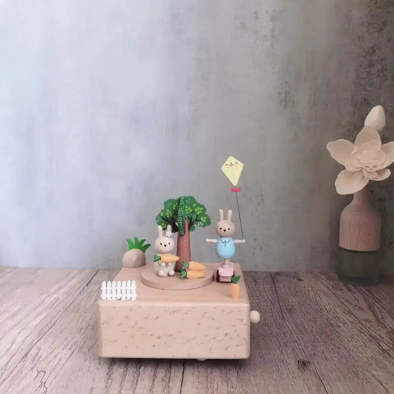 Μικρογραφία: Handmade Wooden Music Box ,Creative Retro Rotating Music Box Christmas ,Birthday