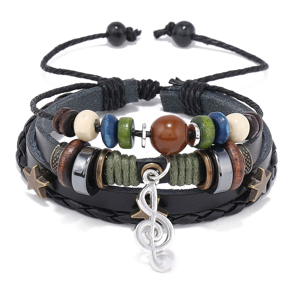 Miniatura: Simple Multi-layer Beaded Leather Bracelet