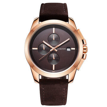 Thumbnail: Montre-bracelet OCHSTIN GQ059A pour homme en cuir véritable, style décontracté, 