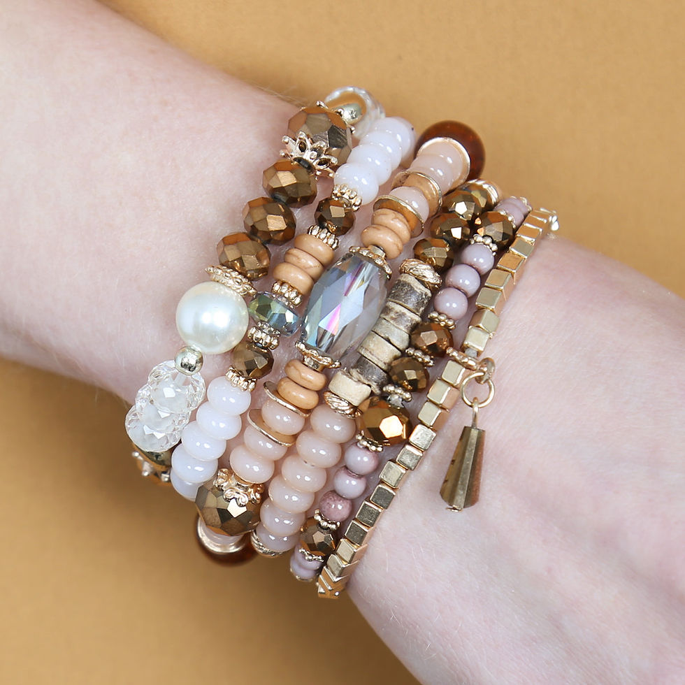 Miniatura: Hdb2200 - Stone Beads Stackable Bracelet