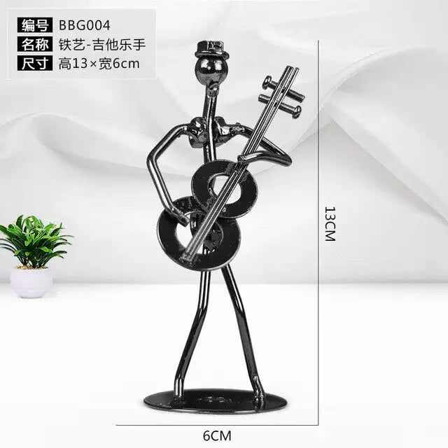 Μικρογραφία: Metal Musician Guitar Player Statue Musical Instrument Little Iron Art Collectib