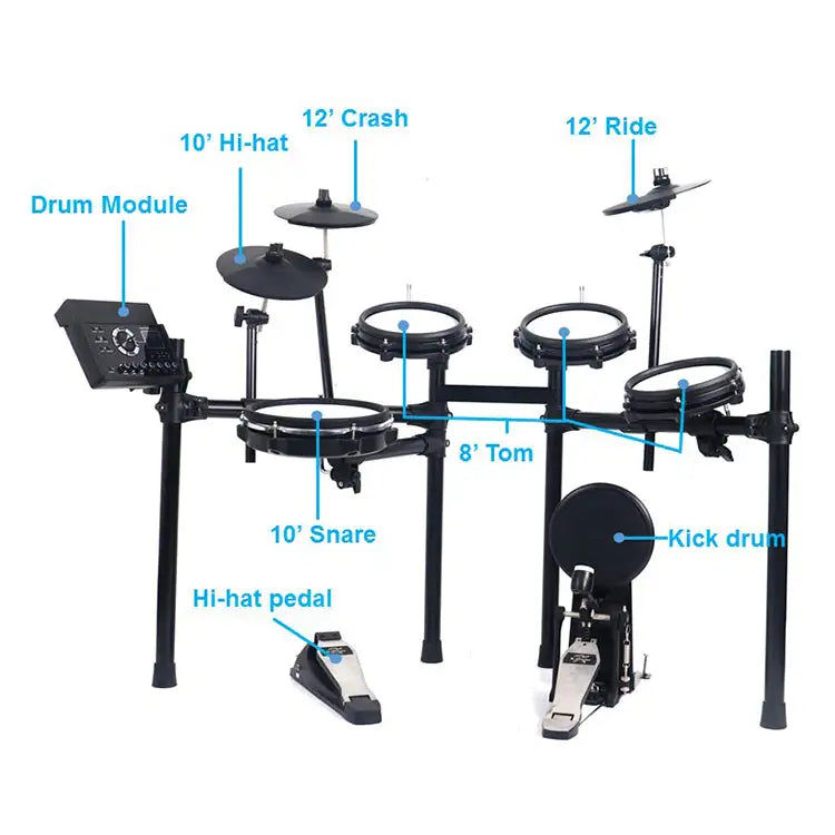 Miniaturebillede: Wholesale Price Instruments Electronic Drum Set with 5 Drums and 3 Cymbals Digit