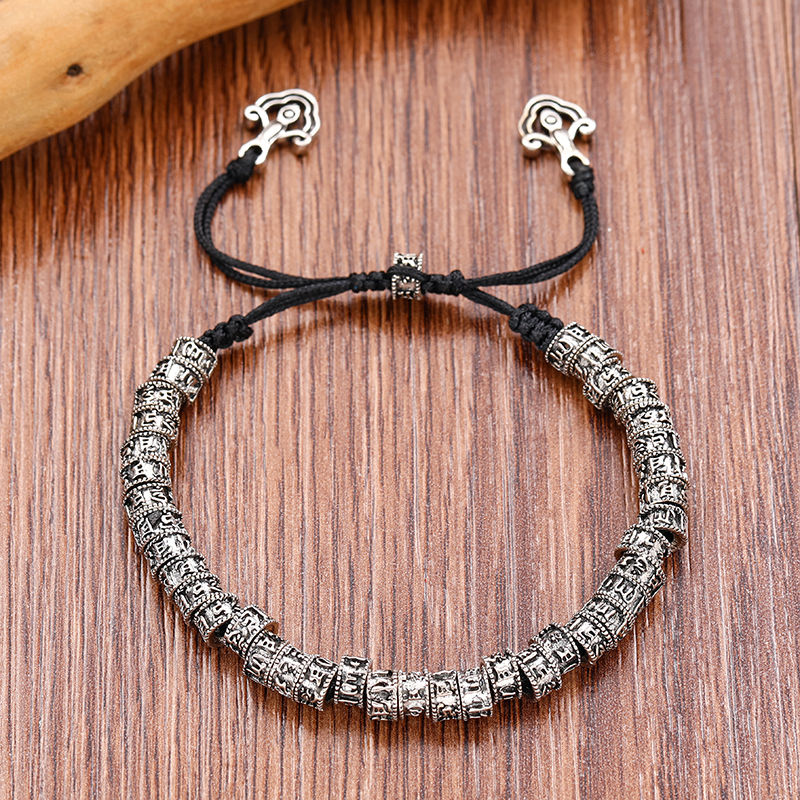 Miniatura: Eastisan Traditional Tibetan Buddhism Brass Bracelet Men Six Words Mantra OM MAN