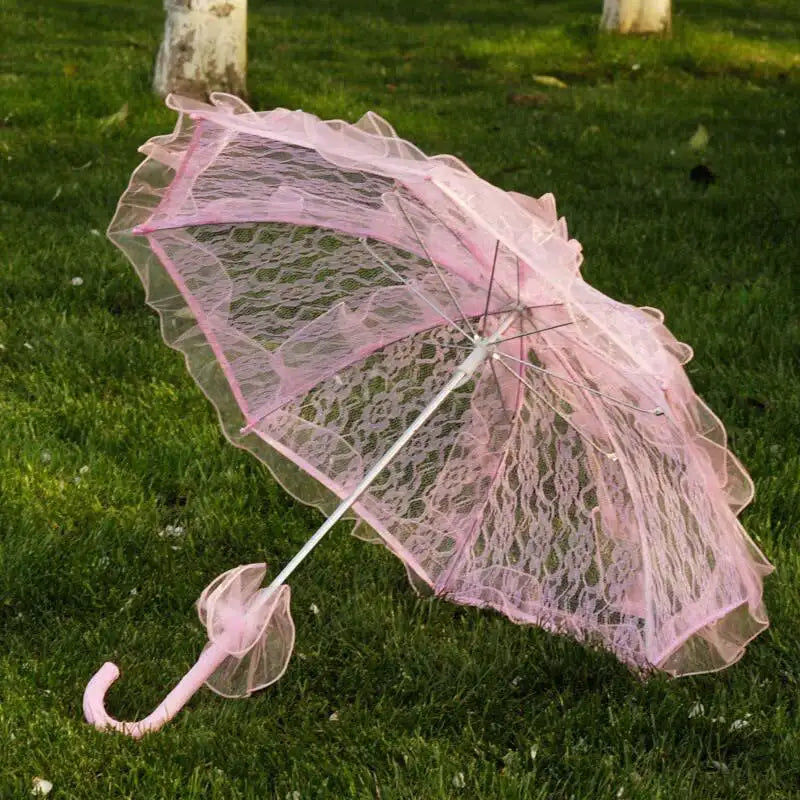 Miniaturebillede: Parapluie nuptial en dentelle coton brodé | 10 couleurs, parapluie en dentelle, 
