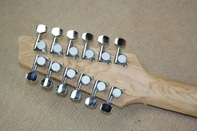 Miniaturebillede: Guitare professionnelle 12 cordes, sons, ligne verticale, sons, corps mince en b