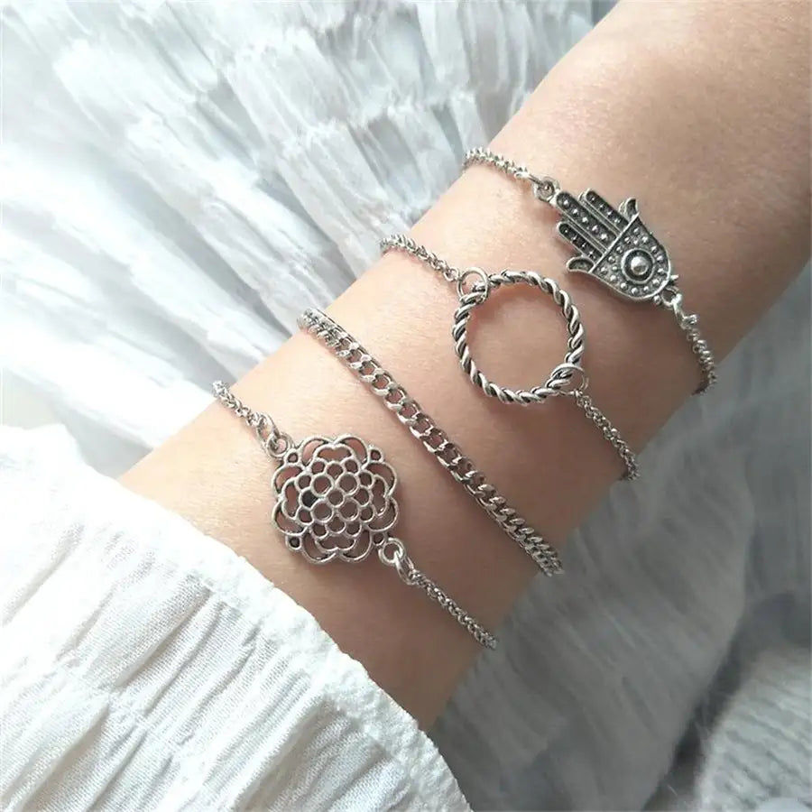 Miniatura: 30 Style Boho Bangle Elephant Heart Shell Star Moon Bow Map Crystal Bead Bracele